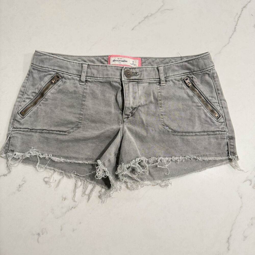 Abercrombie Kids High Rise Mini Shortie Shorts Size 16 Y2k Distressed Denim